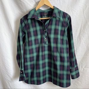 Talbots classic green checkered flannel top 10